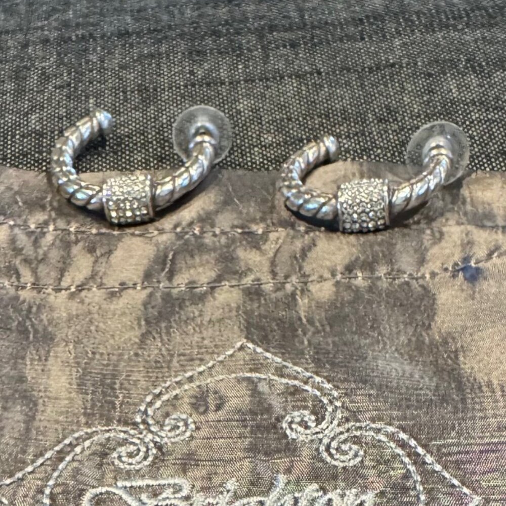 Brighton Silver Twisted Hoop Earrings